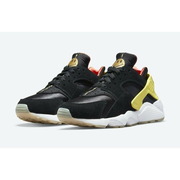 Nike Air Huarache Run Go The Extra Smile Black Yellow Women's Size 6 - Picture 1 of 8